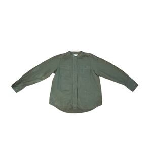 Olive Green twill Women's Button-Up Blouse